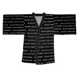 BLACK MAGIC WHITE LETTERS KIMONO
