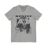 RESIST-BLACK UNISEX V-NECK T-SHIRT