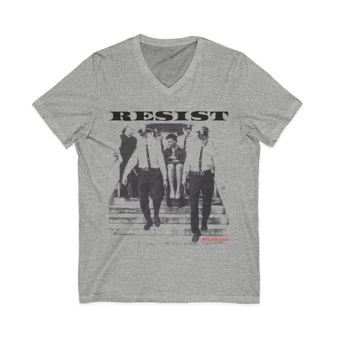 RESIST-BLACK UNISEX V-NECK T-SHIRT