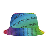 BLACK MAGIC RAINBOW BLACK  AOP BUCKET HAT