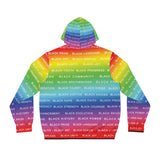 BLACK MAGIC RAINBOW WHITE AOP ZIP HOODIE
