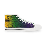 EAUX - BLACK ON MARDI GRAS HI-TOP SNEAKERS WHITE-SOLE