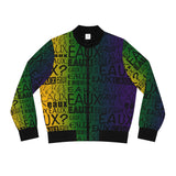 EAUX - BLACK ON MARDI GRAS AOP WOMEN'S BOMBER JACKET
