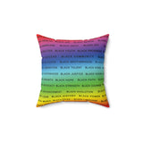 BLACK MAGIC RAINBOW BLACK  THROW PILLOW