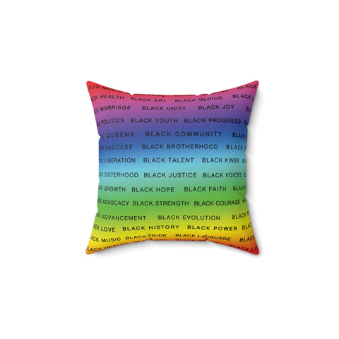BLACK MAGIC RAINBOW BLACK  THROW PILLOW