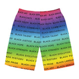 BLACK MAGIC RAINBOW BLACK BOARD SHORTS