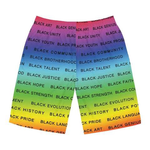 BLACK MAGIC RAINBOW BLACK BOARD SHORTS