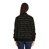 BLACK MAGIC - BLACK GOLD AOP WOMEN'S BOMBER JACKET