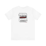 REACH FOR SOMETHING - BLACK RED UNISEX SHORT SLEEVE T-SHIRT