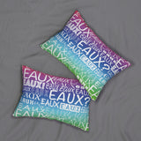 EAUX WHITE ON RAINBOW  LUMBAR PILLOW