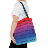BLACK MAGIC RAINBOW BLACK  TOTE BAG