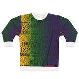 EAUX BLACK ON MARDI GRAS AOP UNISEX SWEATSHIRT