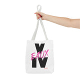 V EAUX IV - BLACK W/ PINK EAUX TOTE BAG
