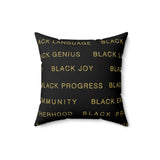 BLACK MAGIC - BLACK GOLD THROW PILLOW