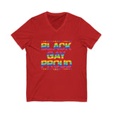 BLACK GAY PROUD UNISEX V-NECK T-SHIRTS