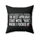 BEST APOLOGIES THROW PILLOW