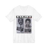 FIGHT - WHITE UNISEX V-NECK T-SHIRT