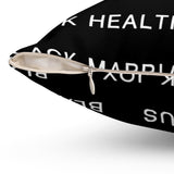 BLACK MAGIC WHITE LETTERS THROW PILLOW