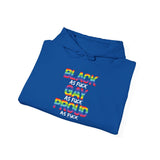 BLACK GAY PROUD AF UNISEX HOODIE