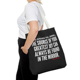 JOY IN THE MIRROR TOTE BAG