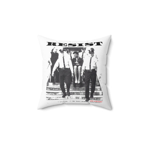 RESIST-BLACK THROW PILLOW
