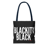 BLACKITY BLACK - WHITE TOTE BAG