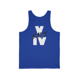 V EAUX IV - WHITE W/ BLACK EAUX UNISEX TANK TOP