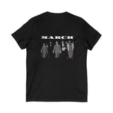 MARCH - WHITE UNISEX V-NECK T-SHIRT