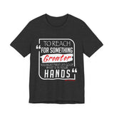 REACH FOR SOMETHING - WHITE RED UNISEX SHORT SLEEVE T-SHIRT