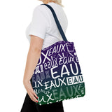 EAUX- WHITE ON MARDI GRAS TOTE BAG