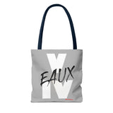 V EAUX IV - WHITE W/ BLACK EAUX TOTE BAG