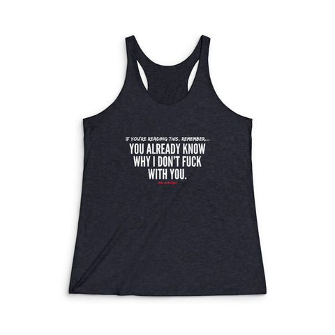 YOU ALREADY KNOW RACERBACK TANK TOP