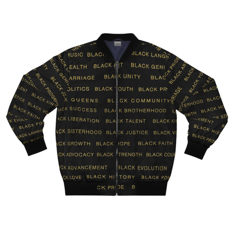 BLACK MAGIC - BLACK GOLD AOP MEN'S BOMBER JACKET