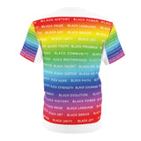 BLACK MAGIC RAINBOW WHITE AOP UNISEX T-SHIRTS