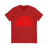 ALLBLOCKSMATTER_Red UNISEX V-NECK T-SHIRT