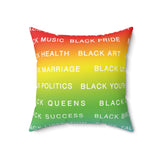 BLACK MAGIC RAINBOW WHITE  THROW PILLOW