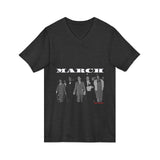 MARCH - WHITE UNISEX V-NECK T-SHIRT