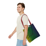 EAUX - BLACK ON MARDI GRAS TOTE BAG