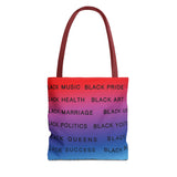 BLACK MAGIC RAINBOW BLACK  TOTE BAG