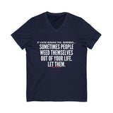 WEED THEMSELVES OUT UNISEX V-NECK T-SHIRT