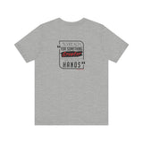 REACH FOR SOMETHING - BLACK RED UNISEX SHORT SLEEVE T-SHIRT