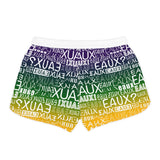 EAUX- WHITE ON MARDI GRAS WOMEN'S CASUAL SHORT