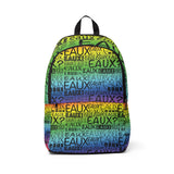 EAUX - BLACK ON RAINBOW BOOKBAG