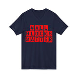 ALLBLOCKSMATTER_Red UNISEX V-NECK T-SHIRT