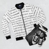 BLACK MAGIC - BLACK LETTERS AOP MEN'S BOMBER JACKET