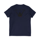 LOOK AT GAWD WHITE UNISEX V-NECK T-SHIRTS