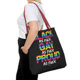 BLACK GAY PROUD AF TOTE BAG