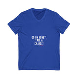 GO ON HONEY UNISEX V-NECK T-SHIRTS