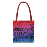 EAUX - BLACK ON RAINBOW TOTE BAG