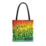 EAUX - BLACK ON RAINBOW TOTE BAG